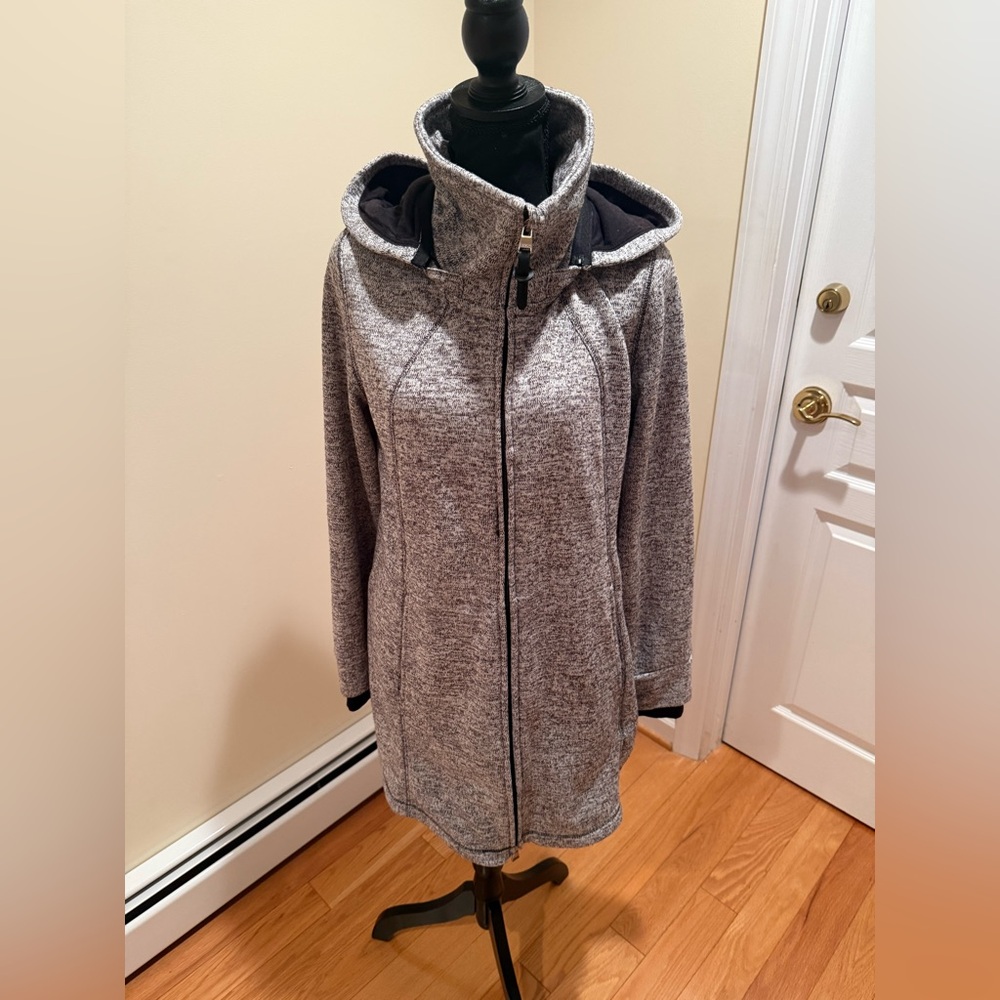 Calvin Klein Women's Gray Hoodie Teddy Jacket with pockets and inside pocket XL